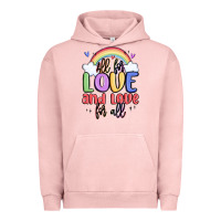 Pigment Salmon all for love and love for all Urban Hoodie - MaliasSmallBusiness