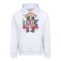 White all for love and love for all Urban Hoodie - MaliasSmallBusiness