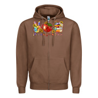 Chestnut peace love teach Zipper Hoodie - texasbilliewilder