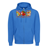 True Royal peace love teach Zipper Hoodie - texasbilliewilder