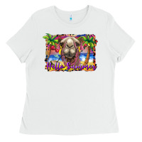 White hello summer camel at the beach Ladies Tee - BarkalooDesign