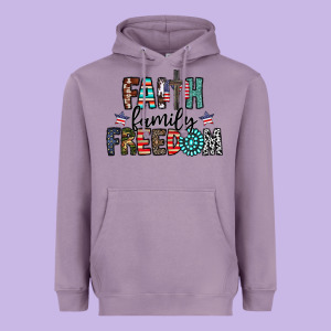 Faith Family Freedom Heavyweight Hoodie Designed By Cowhidedigitalart