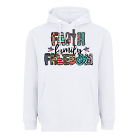 White faith family freedom Heavyweight Hoodie - CowhideDigitalArt