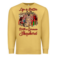 Antique Gold Christmas life is better with a german shepherd Premium Sweatshirt - JahusDesignShop