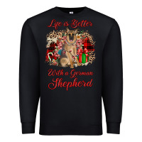 Black Christmas life is better with a german shepherd Premium Sweatshirt - JahusDesignShop
