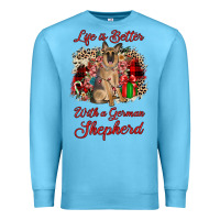 Ocean Blue Christmas life is better with a german shepherd Premium Sweatshirt - JahusDesignShop