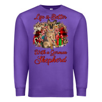 Purple Christmas life is better with a german shepherd Premium Sweatshirt - JahusDesignShop