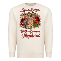 Sandshell Christmas life is better with a german shepherd Premium Sweatshirt - JahusDesignShop