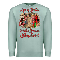 Seafoam Christmas life is better with a german shepherd Premium Sweatshirt - JahusDesignShop