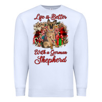 White Christmas life is better with a german shepherd Premium Sweatshirt - JahusDesignShop