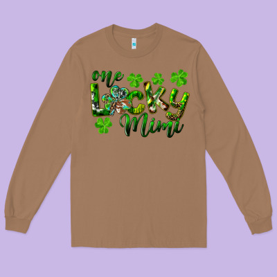 Long Sleeve Tee st. patricks day one lucky mimi