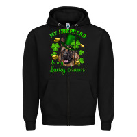 Black st.patrick's day my shepherd is my lucky charm Zipper Hoodie - RanaPortraitStore