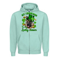 Seafoam st.patrick's day my shepherd is my lucky charm Zipper Hoodie - RanaPortraitStore