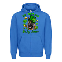 True Royal st.patrick's day my shepherd is my lucky charm Zipper Hoodie - RanaPortraitStore