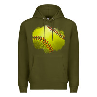 Army Green leopard softball patch Premium Hoodie - Jasminsmagicworld