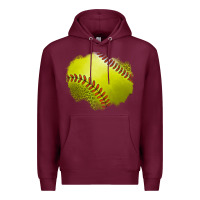 Burgundy leopard softball patch Premium Hoodie - Jasminsmagicworld