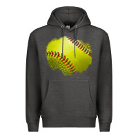 Charcoal Heather leopard softball patch Premium Hoodie - Jasminsmagicworld