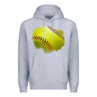 Heather Grey leopard softball patch Premium Hoodie - Jasminsmagicworld