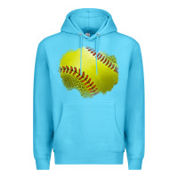 Ocean Blue leopard softball patch Premium Hoodie - Jasminsmagicworld
