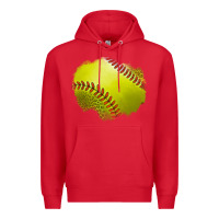 Red leopard softball patch Premium Hoodie - Jasminsmagicworld