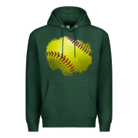 Sports Green leopard softball patch Premium Hoodie - Jasminsmagicworld