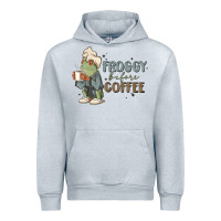 Heather Grey froggy before coffee Urban Hoodie - MaliasSmallBusiness