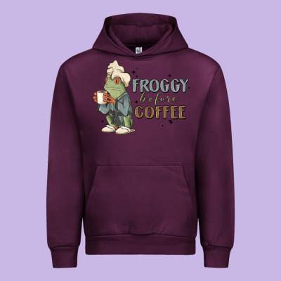 Froggy Before Coffee Urban Hoodie Designed By Maliassmallbusiness
