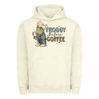 Pigment Pistachio froggy before coffee Urban Hoodie - MaliasSmallBusiness