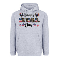 Heather Grey happy memorial day Heavyweight Hoodie - CowhideDigitalArt