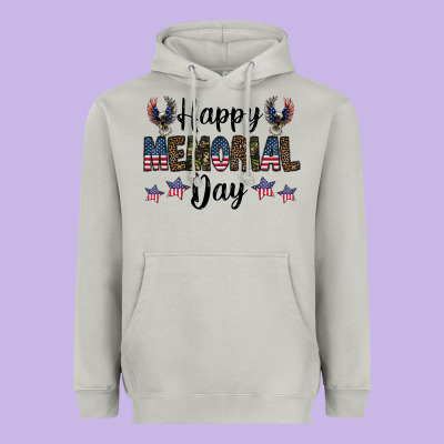 Happy Memorial Day Heavyweight Hoodie Designed By Cowhidedigitalart