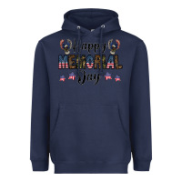 Navy happy memorial day Heavyweight Hoodie - CowhideDigitalArt