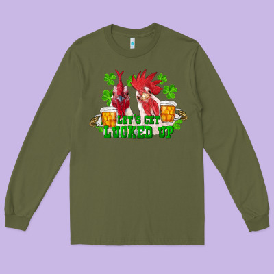 Long Sleeve Tee st. patricks day roosters lets get lucked up
