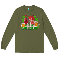 Army Green st. patricks day roosters lets get lucked up Long Sleeve Tee - RanaPortraitStore