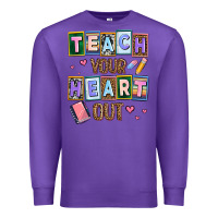 Purple teach your heart out Premium Sweatshirt - AdoDesignShop