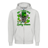 Dove Grey st.patrick's day my french bulldog is my lucky charm Zipper Hoodie - RanaPortraitStore