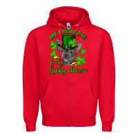 Red st.patrick's day my french bulldog is my lucky charm Zipper Hoodie - RanaPortraitStore