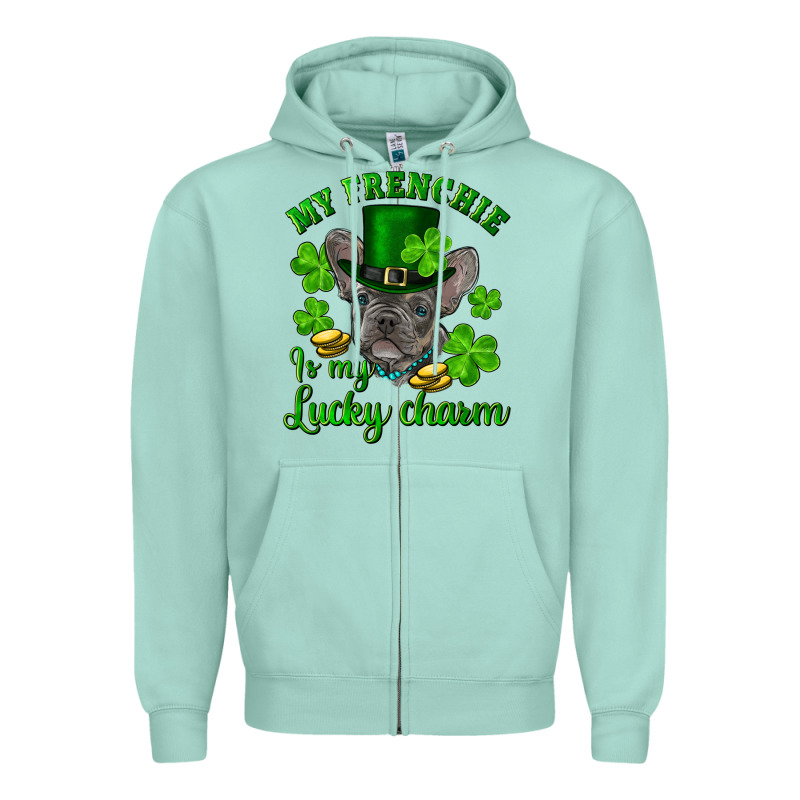 St.patrick's Day My French Bulldog Is My Lucky Charm Zipper Hoodie by RanaPortraitStore | Teevron