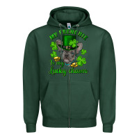 Sports Green st.patrick's day my french bulldog is my lucky charm Zipper Hoodie - RanaPortraitStore