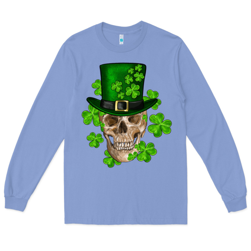 St. Patricks Day Skull Long Sleeve Tee by RanaPortraitStore | Teevron