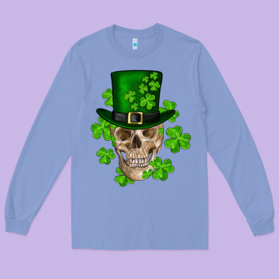 Long Sleeve Tee st. patricks day skull