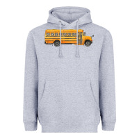 Heather Grey school bus Heavyweight Hoodie - FaDigitalArtStudio