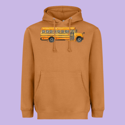 School Bus Heavyweight Hoodie Designed By Fadigitalartstudio