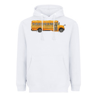 White school bus Heavyweight Hoodie - FaDigitalArtStudio