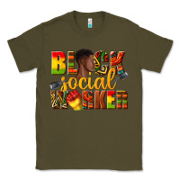 Army Green black social worker Classic Tee - texasbilliewilder