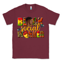 Burgundy black social worker Classic Tee - texasbilliewilder