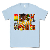 Dusty Blue black social worker Classic Tee - texasbilliewilder