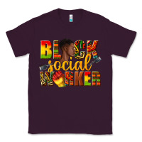 Plum black social worker Classic Tee - texasbilliewilder