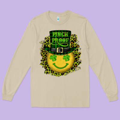 Long Sleeve Tee st. patricks day pinch proof lucky face