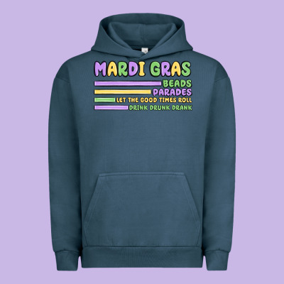 Mardi Gras Beads Urban Hoodie Designed By Maliassmallbusiness
