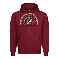 Burgundy football rainbow Zipper Hoodie - Zillion Design Studio